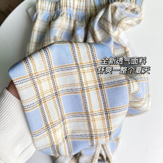 【舒爽透气格子裤】春夏高腰宽松垂感直筒显瘦女装休闲阔腿裤子 商品图3