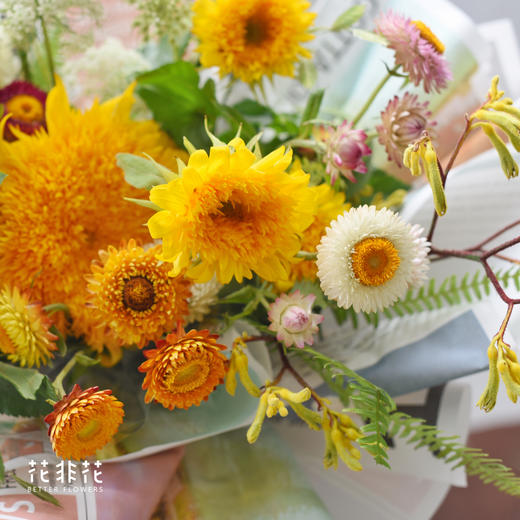 《泰迪熊》重瓣向日葵花束 商品图3