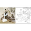 工笔传统仕女人物白描底稿-王美芳《海棠》-斗方小品册页-多种白描尺寸可选-B133 商品缩略图0