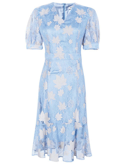 米思阳夏季新款时尚名媛气质荷叶边蕾丝裙修身显瘦连衣裙0900 商品图4