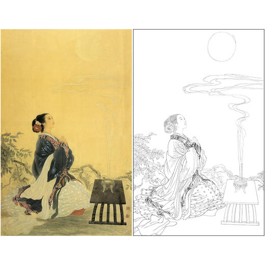 白描底稿-王美芳工笔人物-仕女-b030