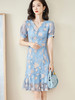 米思阳夏季新款时尚名媛气质荷叶边蕾丝裙修身显瘦连衣裙0900 商品缩略图1