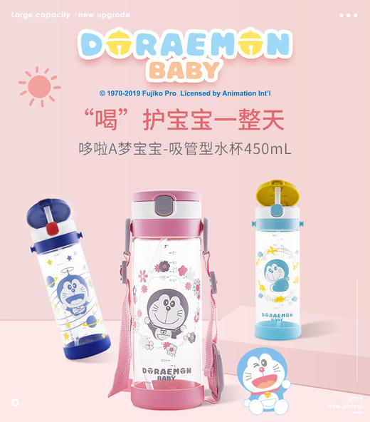 利其尔哆啦A梦大容量吸管杯450ml 商品图0