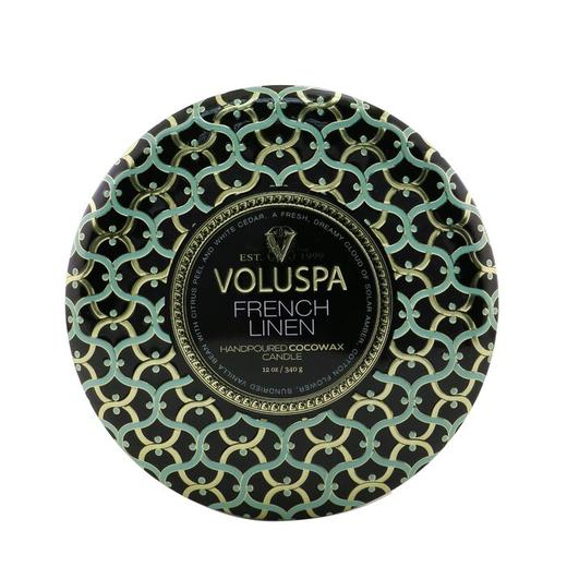 VOLUSPA - 三烛芯装饰罐香薰蜡烛 - 清新亚麻 商品图0