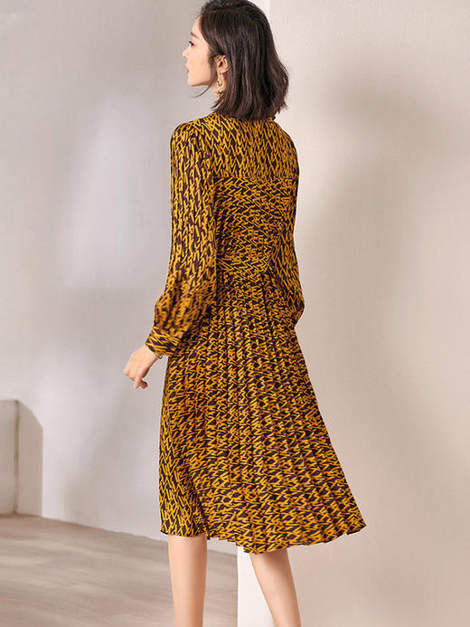 剩S/M 米思阳雪纺连衣裙女2025秋装新款收腰显瘦气质修身衬衫长袖裙子 商品图2