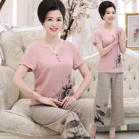 红欣婷2109棉麻衫