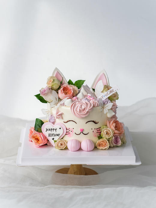 定制款裸蛋糕 - 花猫咪 商品图0