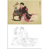 工笔传统仕女人物白描底稿-王美芳《犹闻荷香》-斗方小品册页-多种白描尺寸可选-B142 商品缩略图0