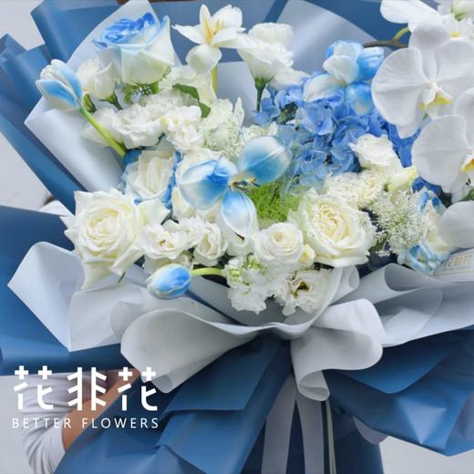 《海蓝》. INS风花束蝴蝶兰（郁金香过季用桔梗替代） 商品图1