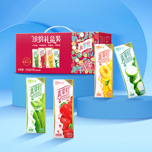 蒙牛真果粒礼盒装250g*24盒 四种口味 整箱 混合口味牛奶 缤纷礼盒  商品图2