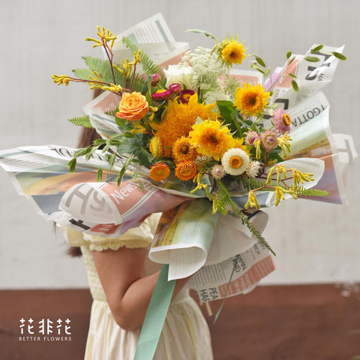 《泰迪熊》重瓣向日葵花束 商品图0