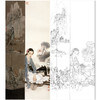 竖幅工笔传统仕女人物白描底稿-王美芳《蝉》-多种白描尺寸可选-B174 商品缩略图0
