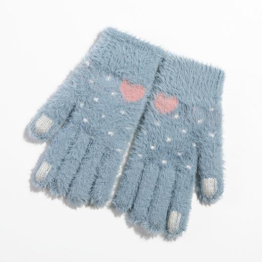 【手套】冬季针织毛绒手套女士韩版腕口锁温户外保暖加绒加厚 商品图4