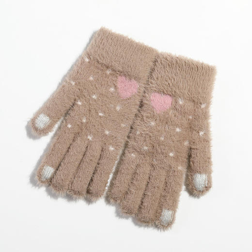 【手套】冬季针织毛绒手套女士韩版腕口锁温户外保暖加绒加厚 商品图3