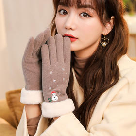 【手套】新款秋冬触屏德绒保暖手套男女士自发热防风防寒可爱韩版手套
