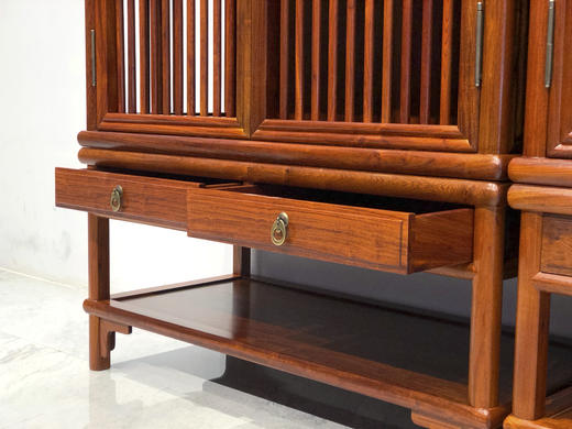 红桥红  家具严选  缅甸花梨（大果紫檀）【178疏影条子 碗柜】 商品图4