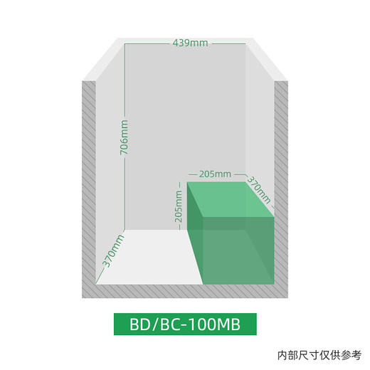 容声(Ronshen)100升 家用小型冰柜 冷藏冷冻转换 迷你冷柜 节能单温冰箱 BD/BC-100MB 商品图7