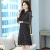 AHM-ydy8083新款法式气质娃娃领洋气减龄中长款雪纺波点连衣裙 商品缩略图3