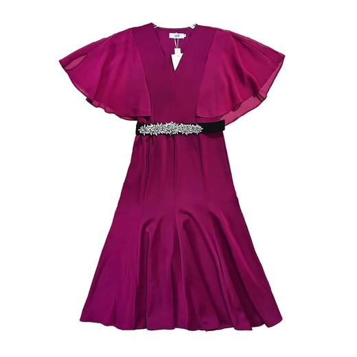 NYL-8366夏季新款收腰显瘦纯色连衣裙 商品图4