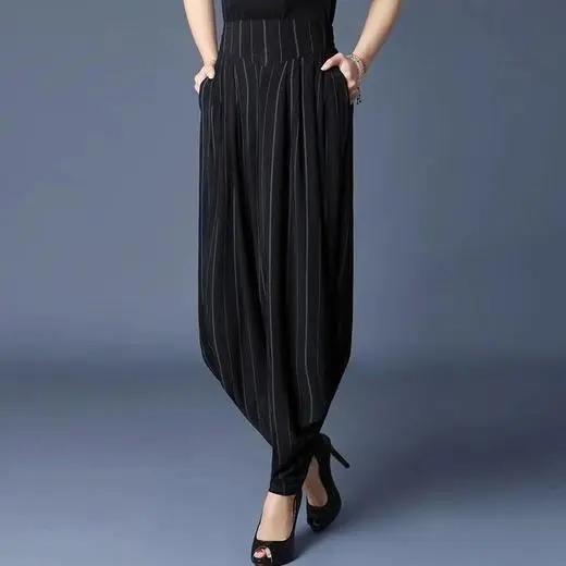 PDD-YXFS210724新款时尚气质宽松百搭高腰雪纺哈伦裤 商品图3