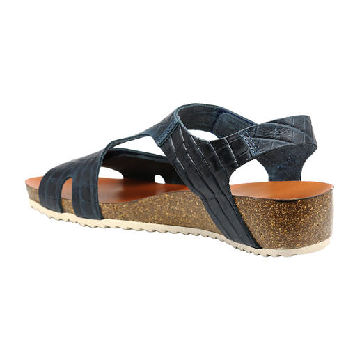 断码特价36码——西班牙原产超舒适女士皮凉鞋23084S-深蓝色（简约优雅系列） 商品图4