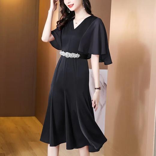 NYL-8366夏季新款收腰显瘦纯色连衣裙 商品图3