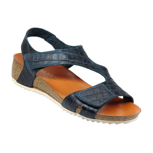 断码特价36码——西班牙原产超舒适女士皮凉鞋23084S-深蓝色（简约优雅系列） 商品图0