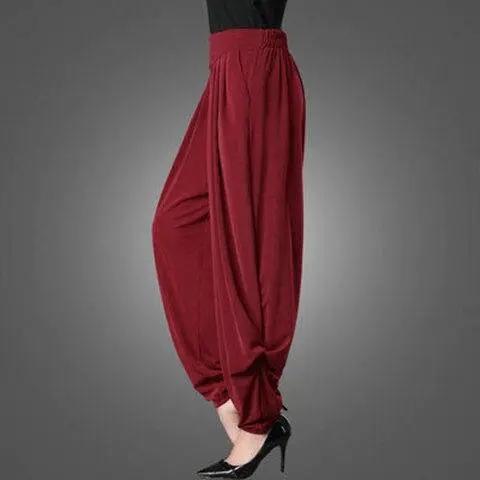 PDD-YXFS210724新款时尚气质宽松百搭高腰雪纺哈伦裤 商品图1