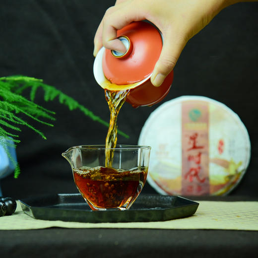 2021中国星级茶馆特制精品-“星”时代普洱圆茶一生一熟套装200g×2 商品图2