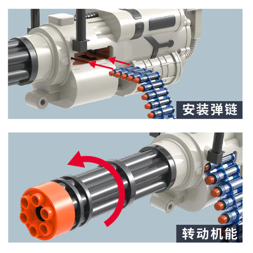 【泰真】小小部队加特林电动连发软弹枪玩具重机枪机关枪仿真男孩儿童热火 商品图3