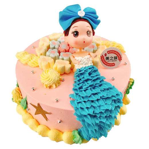 NO.81｜美人鱼芭比娃娃 ｜动物奶油蛋糕 商品图0