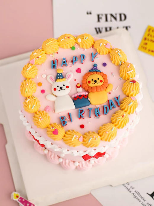 狮子座 兔子 复古蛋糕 商品图1