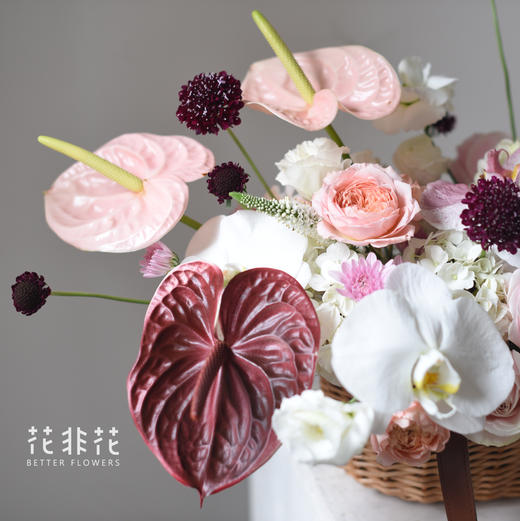 高级感配色《咖啡馆》手提花篮 商品图3
