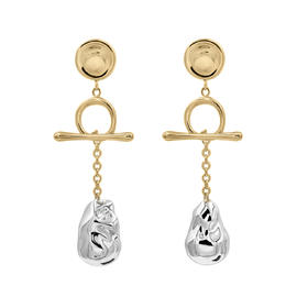 J.HARDYMENT | Silver Pearl and Thumbprint T-Bar Earrings [耳环]
