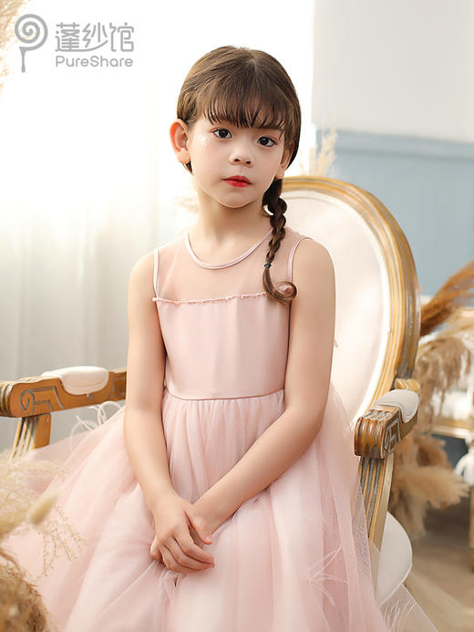 pureshare 女童连衣裙公主裙夏新款蓬蓬纱裙可爱气质生日走秀-浪漫樱花季 商品图5