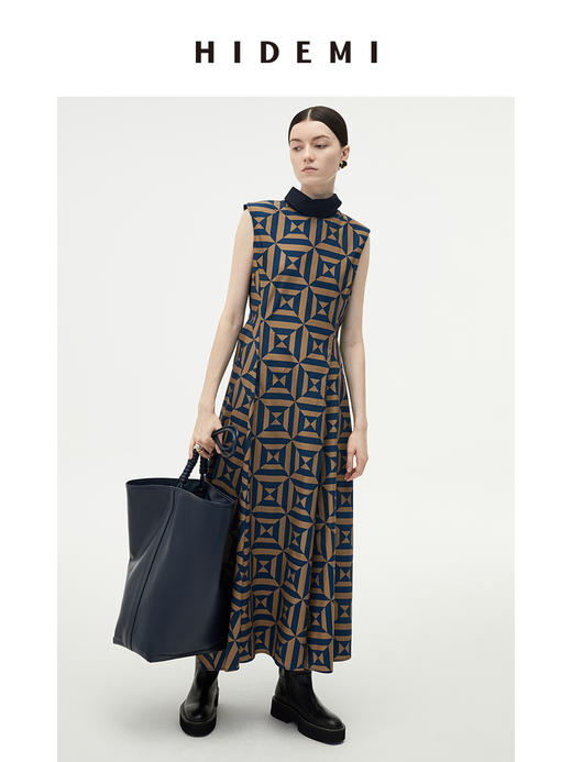 HIDEMI几何设计感印花背心连衣裙 商品图10
