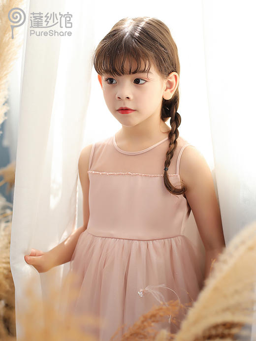 pureshare 女童连衣裙公主裙夏新款蓬蓬纱裙可爱气质生日走秀-浪漫樱花季 商品图4