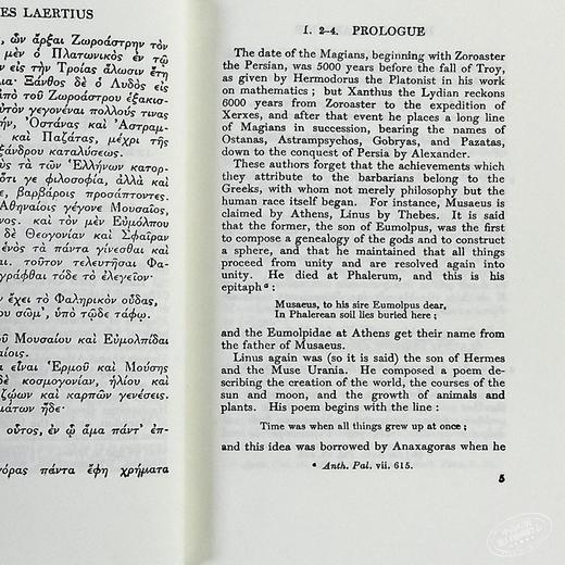 【中商原版】第欧根尼 名哲言行录 卷1-5 共10卷 Lives of Eminent Philosophers Volume I Books 1-5 英文原版 Diogenes Laertiu 商品图6