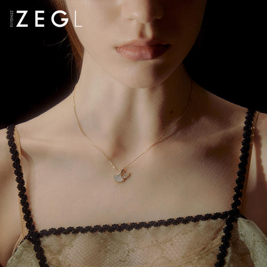 ZEGL银杏叶项链女925纯银轻奢小众锁骨链生日情人节520礼物送女友 商品图1
