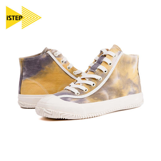 iSTEP女鞋星空帆布鞋女高帮粉色潮流学生2023秋季新款板鞋女ins潮 商品图2