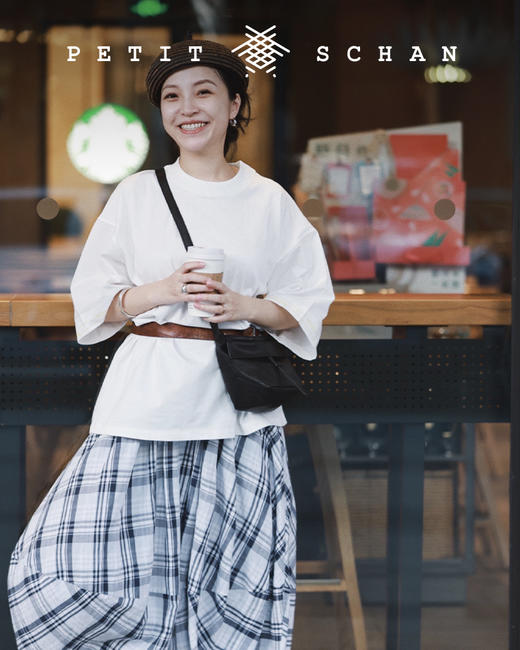 PETIT SCHAN小闪 CLO#041  Staff 五线谱 纸感棉拼接袖Oversize廓形设计款T恤 商品图7