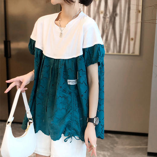 裁缝学苑AG178 撞色短袖衬衫纸样上衣女夏服装样板女装衣服打版图 商品图1