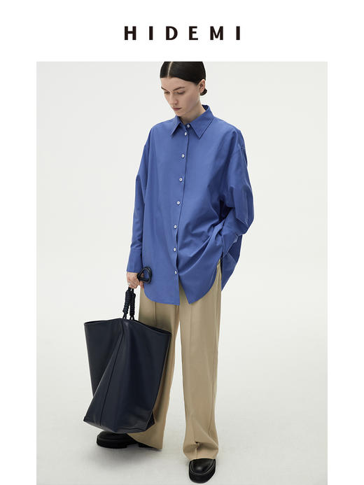 HIDEMI牛仔蓝廓形简约经典款衬衫 商品图12
