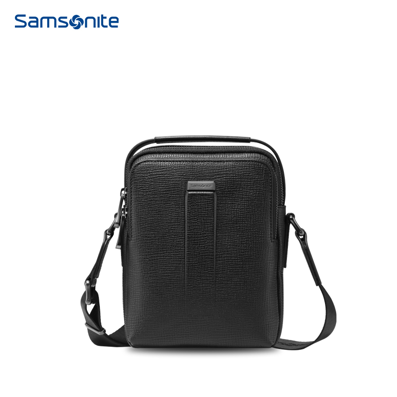 新秀丽男士牛皮挺括有型高端商务单肩包BZ9*008