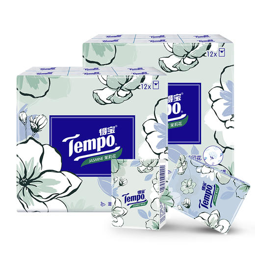 得宝（Tempo） 手帕纸茉莉花味4层24包 纸巾小包便携装手帕纸餐巾纸（新旧包装随机发货/旧包装无印花） 商品图0