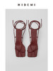 HIDEMI方头系带设计感小跟凉鞋 红色/黑色/白色/金色 商品缩略图14