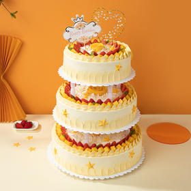 【金玉富贵】芒果奶油搭配甜润草莓，金色鲜芒寓意富裕有余（高州）