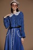 立体蕾丝领蓝色牛仔压褶上衣 商品缩略图2