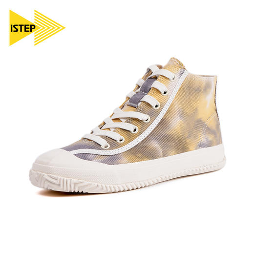 iSTEP女鞋星空帆布鞋女高帮粉色潮流学生2023秋季新款板鞋女ins潮 商品图3