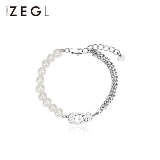 ZEGL设计师淡水珍珠手铐情侣手链一对男女小众设计手饰品七夕礼物 商品图1